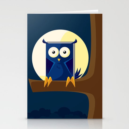 Book Owl Stationery Cards