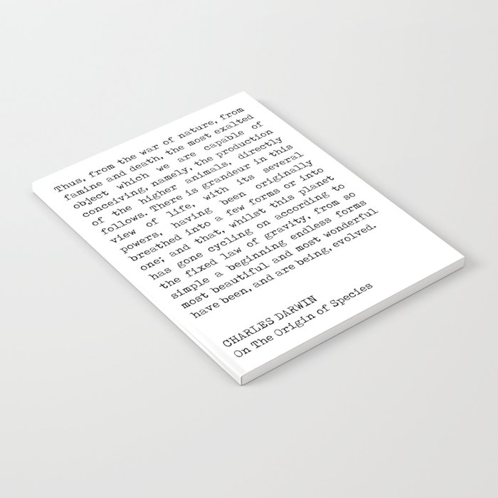 Charles Darwin Quote - On The Origin of Species - Inspiring Quotes - Typewriter Notebook