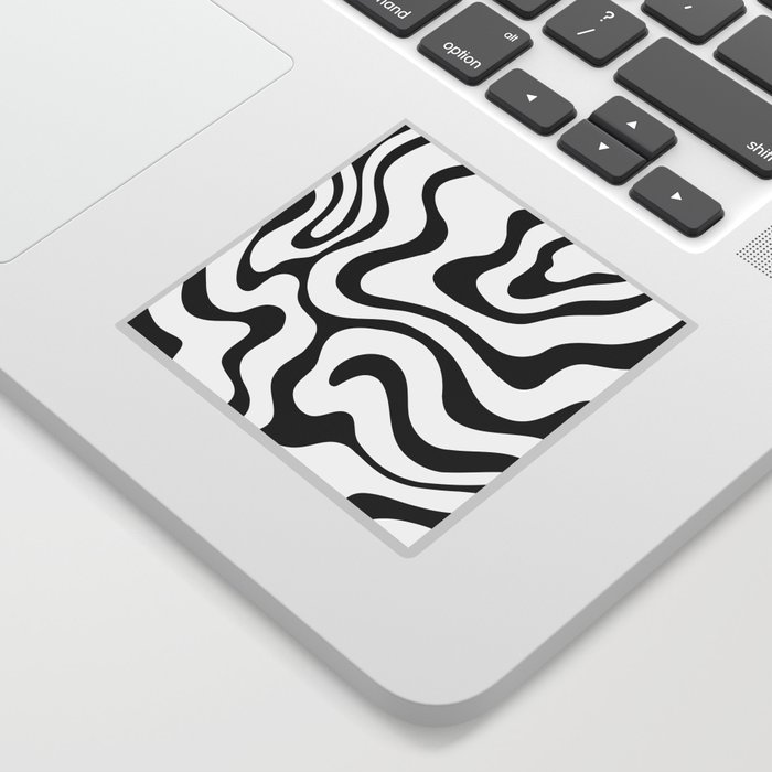Warped Swirl Marble Pattern (white/black) Sticker