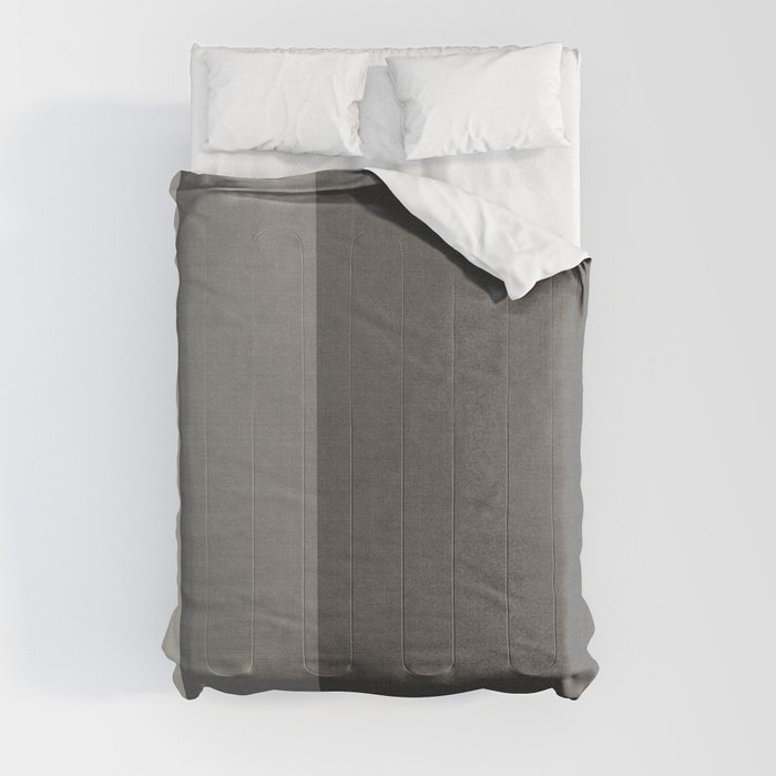 Tri-Color Split Vertically Grey Geometry Comforter