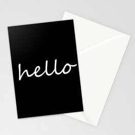 Hello Black & White Stationery Card
