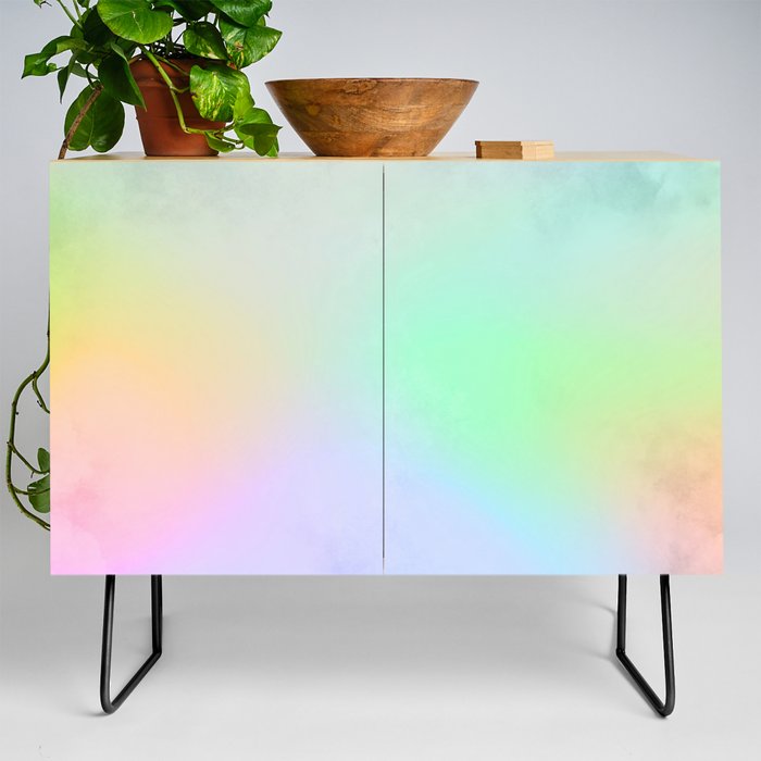 Rainbow watercolor background Credenza