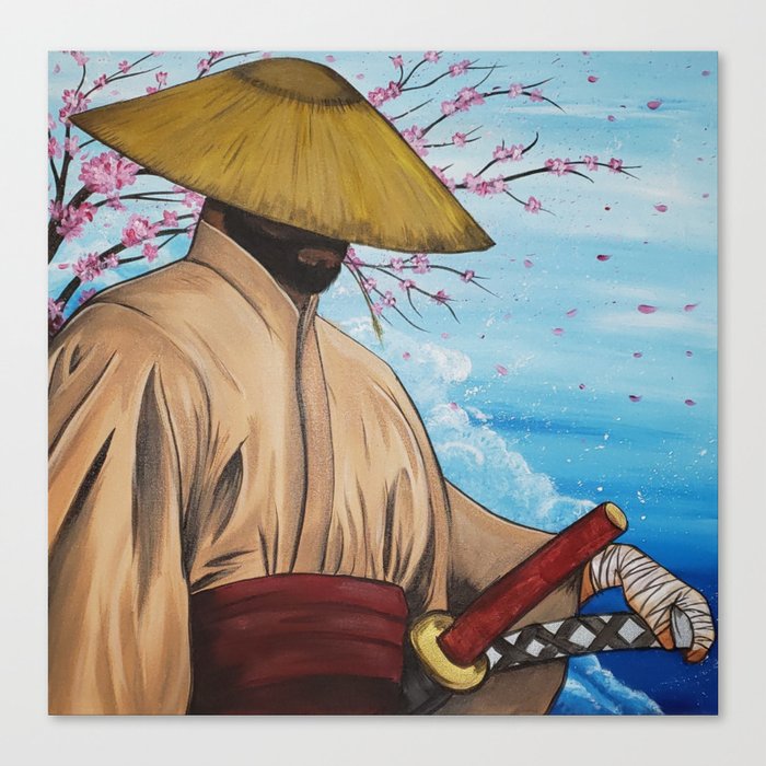 Cherry Blossom Samurai Canvas Print