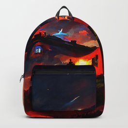 A fairy landscape, a magical night Backpack