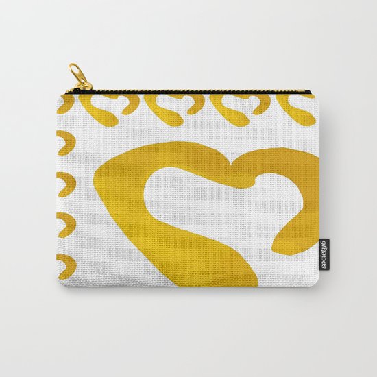Gold Hearts on White - Love is Golden Carry-All Pouch