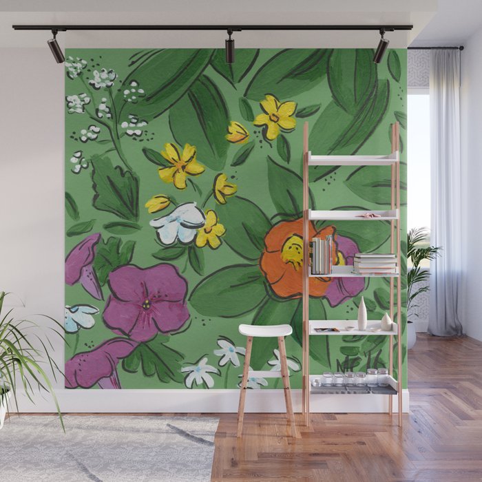 Flower Garden Wall Mural by McPainterly Society6