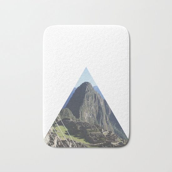 Machu Picchu - Geometric Photography Bath Mat