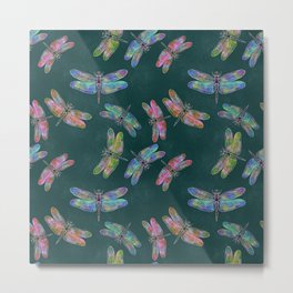 Dragonflies on the Green Metal Print