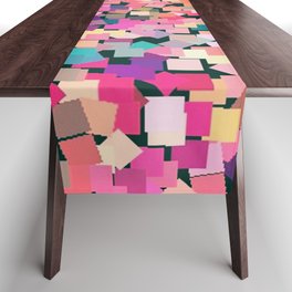 Squares Confetti Rainbow Mosaic Table Runner