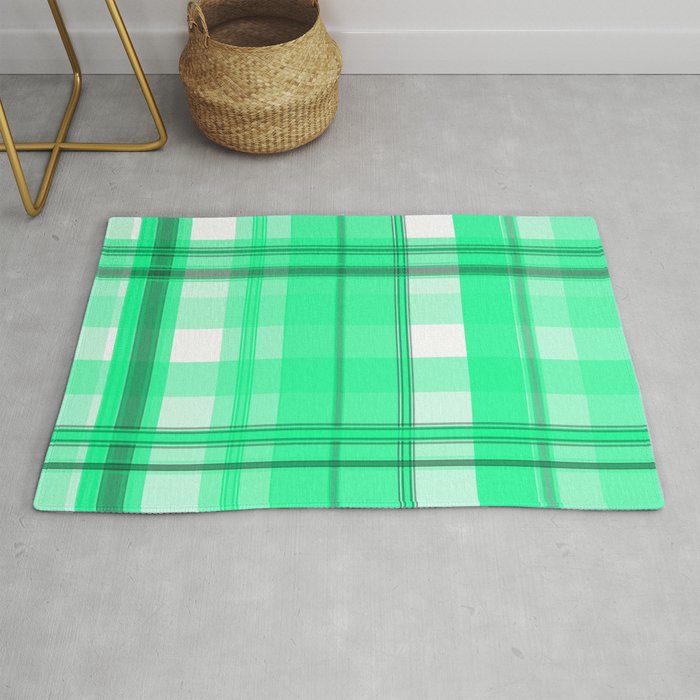 Shades Of Light Green And Gray Plaid Rug By Pharrisart Shades Of Light Green And Gray Plaid Rug By Pharrisart