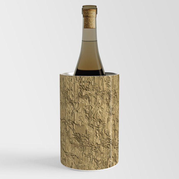 Grunge light brown engraved wood board Wine Chiller