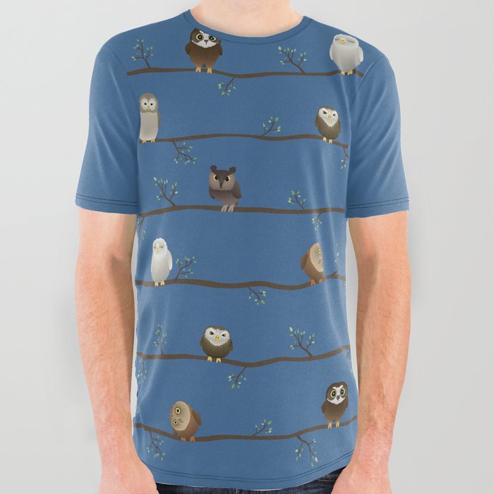 owls All Over Graphic Tee
