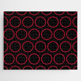 Red Circles on Black Jigsaw Puzzle
