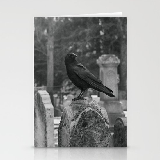 Crow In Shades Of Stone Stationery Cards By Gothicolors Society6