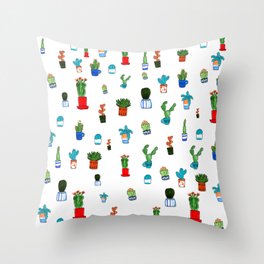 A Garden of Cacti Throw Pillow
