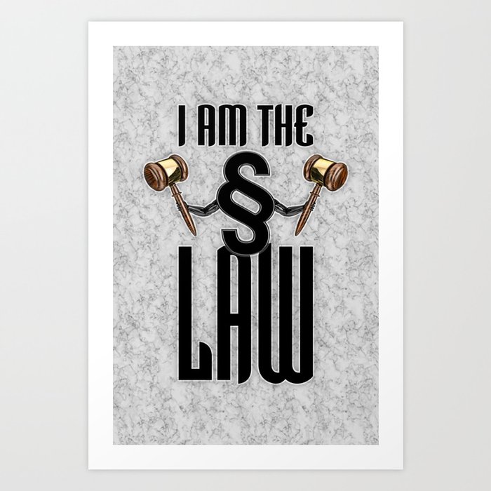 I am the law / 3D render of section sign holding judges gavels Art Print