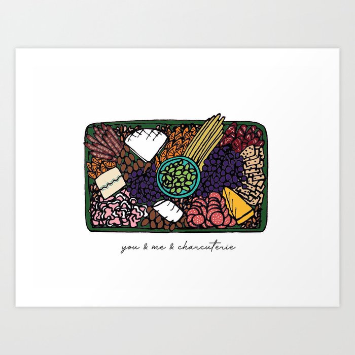 Charcuterie Love Art Print by Everyday Detail Doodles