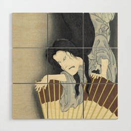 Samurai Aoyama and the ghost Okiku, Toyohara Kunichika, 1892 Wood Wall Art