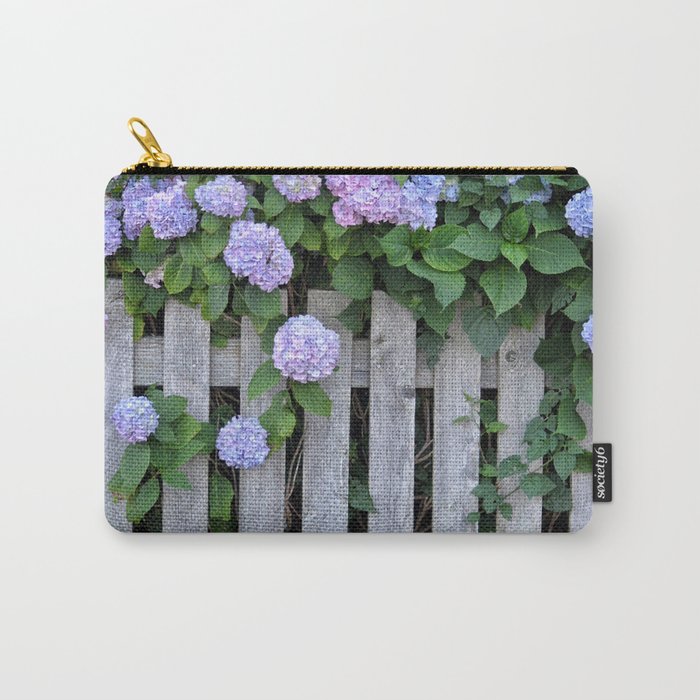 Hydrangea Fence in Cape Cod Carry-All Pouch