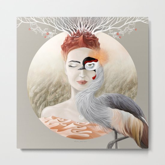 Bird Crane Metal Print