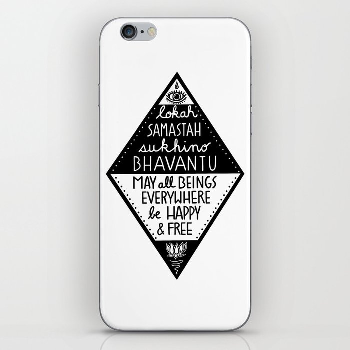 May all beings be happy and free iPhone Skin