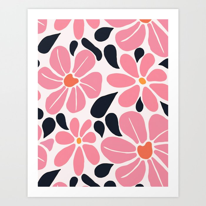 Matisse Pink Flower Meadow  Art Print