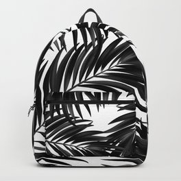 Palm Tree Fronds Black on White Maui Hawaii Tropical Graphic Design Backpack