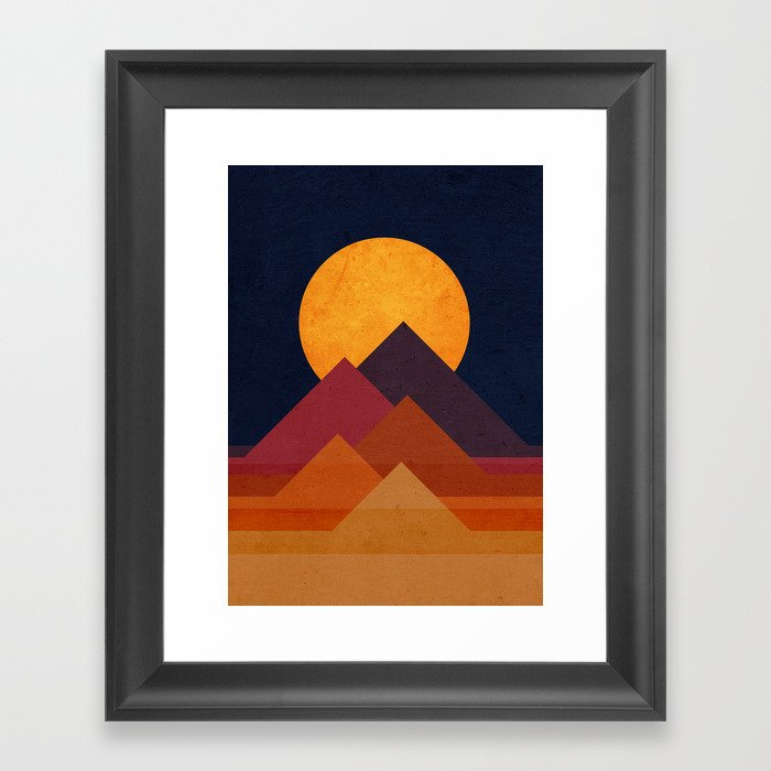 Full moon and pyramid Framed Art Print