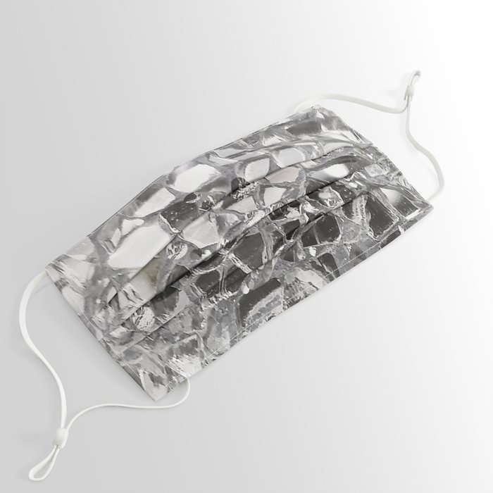 Silver Mirrored Mosaic Face Mask