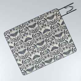 Luna Moth and Moonflowers Pattern Picnic Blanket