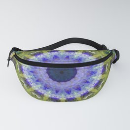 Purple And Green Healing Aura Chakra Mandala Art  Fanny Pack