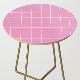 Hand Drawn Grid Hot Pink Side Table