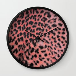 Pink leopard print Wall Clock