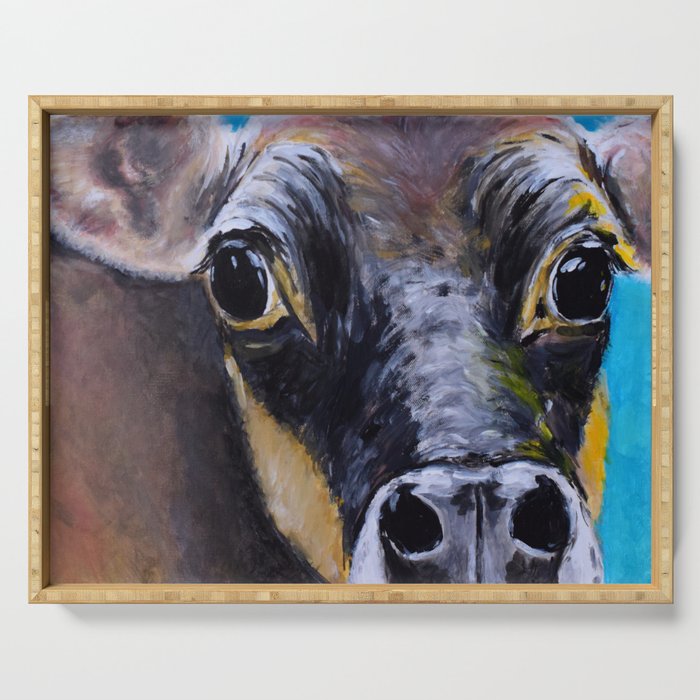 Moon The Eyes Of A Jersey Cow Serving Tray By