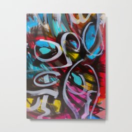 Abstract Painting Strokes Energy Tribal Metal Print
