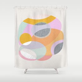 Sea anemone bright abstract mid century retro print pattern Shower Curtain
