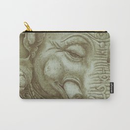 Ganesh green Carry-All Pouch | Coloredpencil, Elephant, Illustration, Hindu, Pastel, Pencil, Green, Drawing, God, Ganapati 