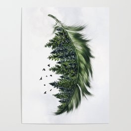 Earth Feather • Green Feather II Poster
