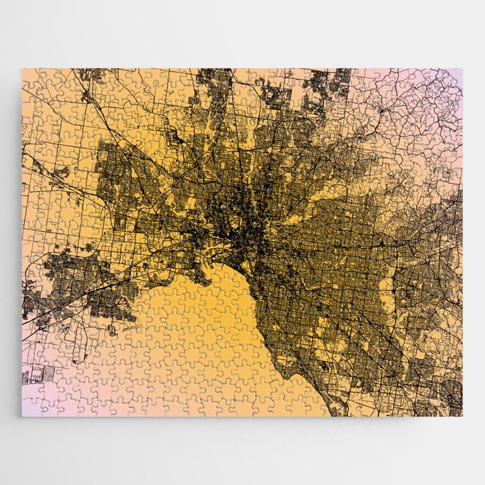 Australia, Melbourne - Hippie Map Jigsaw Puzzle