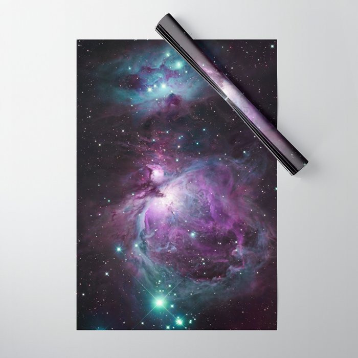 Orion Nebula Purple teal full Wrapping Paper