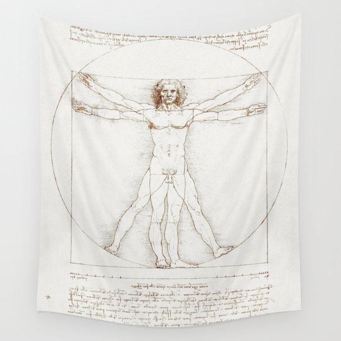 Vitruvian man top tapestry