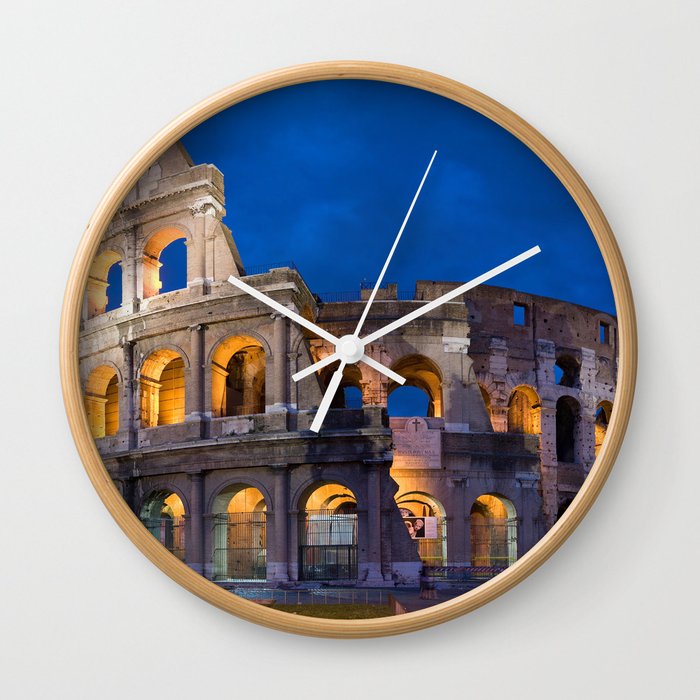Colosseum By Night Wall Clock