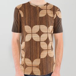 Trendy Island style rustic Wood Inlay style 0014 All Over Graphic Tee