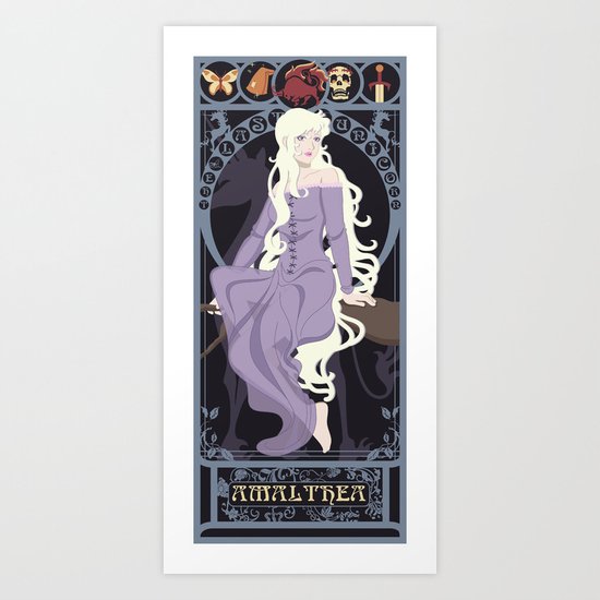Amalthea Nouveau - The Last Unicorn Art Print