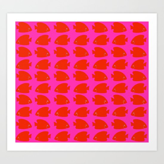 Angelfish Pink Art Print