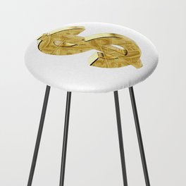 Gold Money Sign Counter Stool