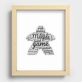 Meeple Board Game Geek Word Art Recessed Framed Print