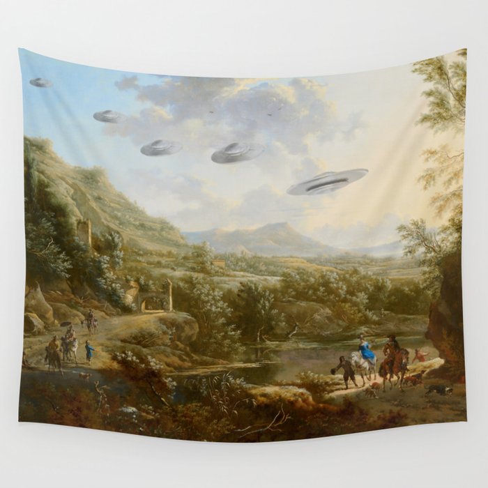 They were here all along / UFO in countryside Wall Tapestry