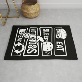 Eat Sleep Motocross Repeat - Motorcycle Motorsport Rug