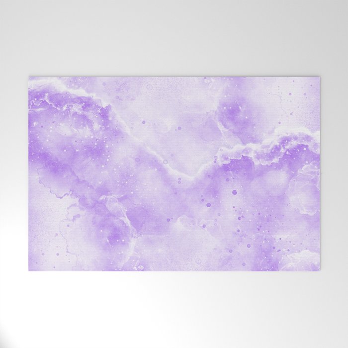 Lavender Purple Marble Nebula Welcome Mat